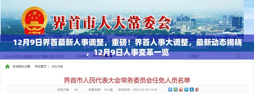 界首人事大调整最新动态,12月9日重磅变革揭秘