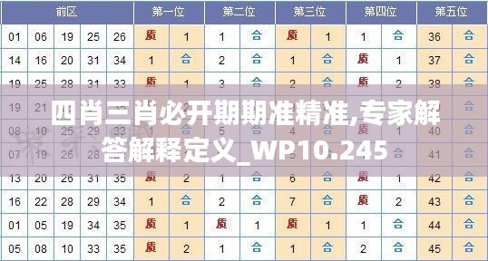 四肖三肖必开期期准精准,专家解答解释定义_WP10.245