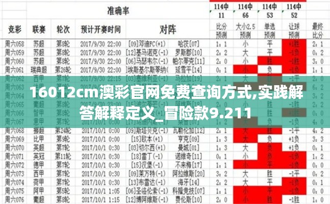 16012cm澳彩官网免费查询方式,实践解答解释定义_冒险款9.211
