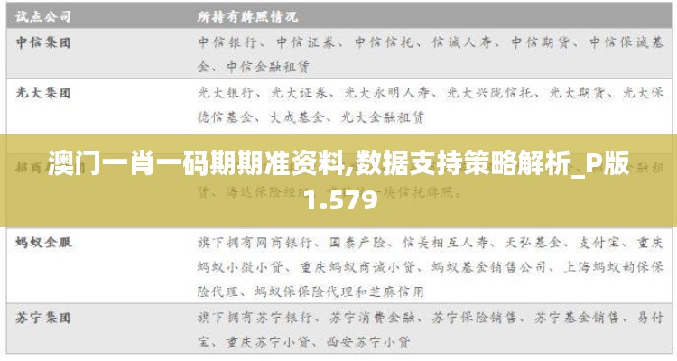澳门一肖一码期期准资料,数据支持策略解析_P版1.579