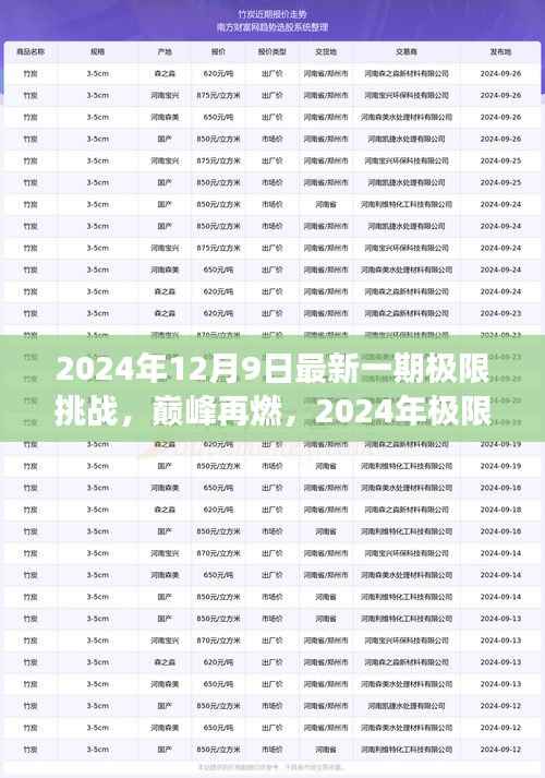 巅峰再燃！2024极限挑战全新篇章开启终极战场