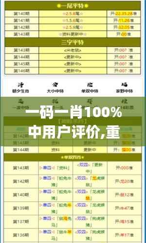 一码一肖100%中用户评价,重要性解释落实方法_10DM12.526