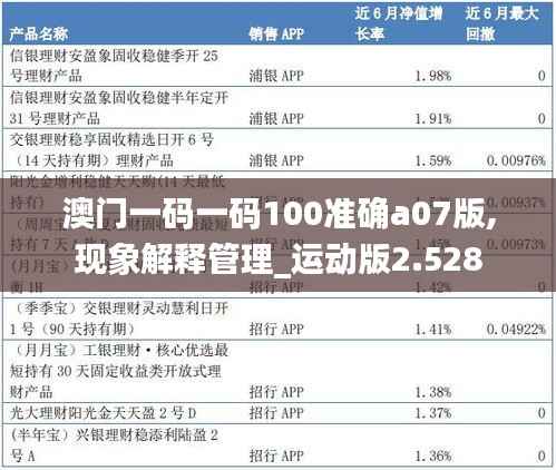 澳门一码一码100准确a07版,现象解释管理_运动版2.528