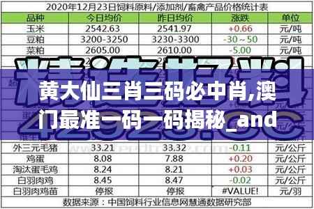 黄大仙三肖三码必中肖,澳门最准一码一码揭秘_android7.370