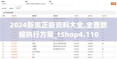 2024新奥正版资料大全,全面数据执行方案_tShop4.110