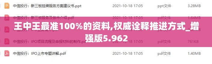王中王最准100%的资料,权威诠释推进方式_增强版5.962