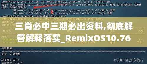 三肖必中三期必出资料,彻底解答解释落实_RemixOS10.764
