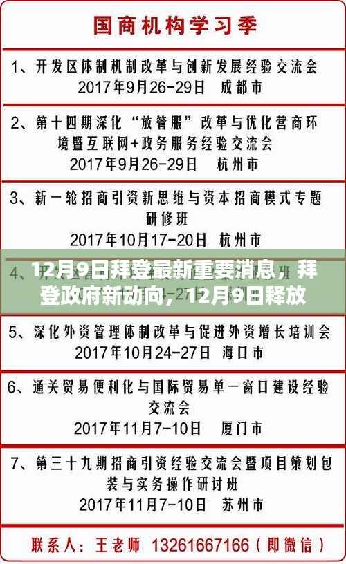 拜登政府新动向，12月9日重大政策更新及最新消息解读