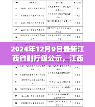 2024年最新江西省副厅级公示揭晓未来领导者蓝图