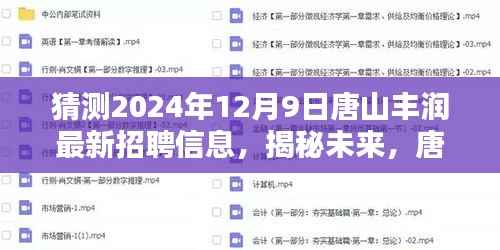 揭秘未来，唐山丰润地区最新招聘动态与职位亮点预测至2024年12月9日行业趋势展望