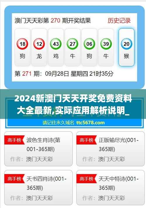 2024新澳门天天开奖免费资料大全最新,实际应用解析说明_3D10.776