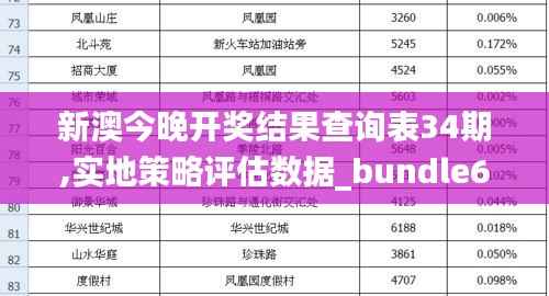 新澳今晚开奖结果查询表34期,实地策略评估数据_bundle6.600