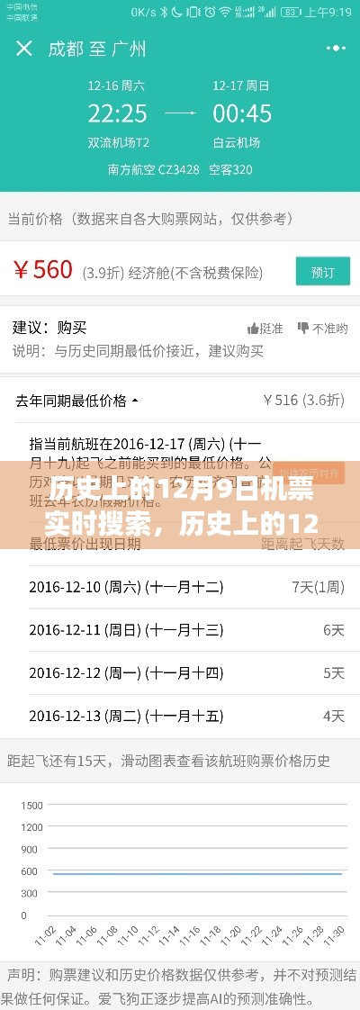 揭秘特殊日子背后的飞行数据，历史上的十二月九日机票实时搜索揭秘