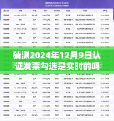 揭秘未来发票处理趋势，探讨2024年12月9日认证发票勾选实时处理的可行性