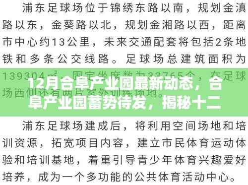 揭秘合阜产业园十二月最新发展动态与未来规划，蓄势待发，展望美好前景