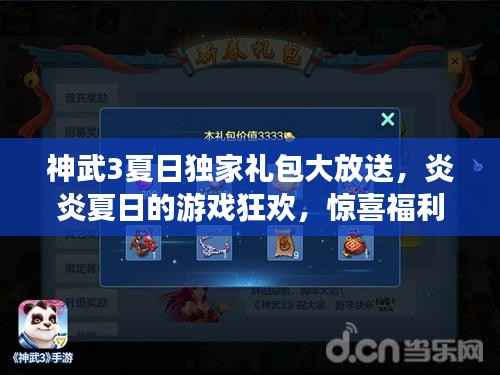 神武3夏日独家礼包大放送,炎炎夏日的游戏狂欢,惊喜福利来袭!