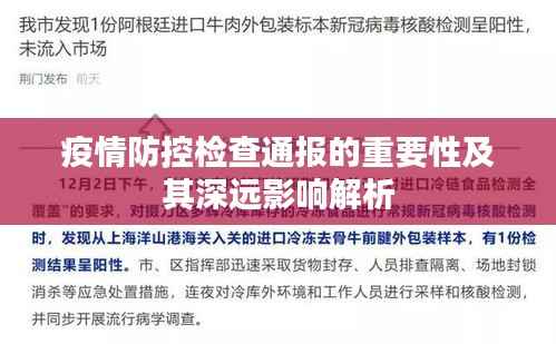 疫情防控检查通报的重要性及其深远影响解析