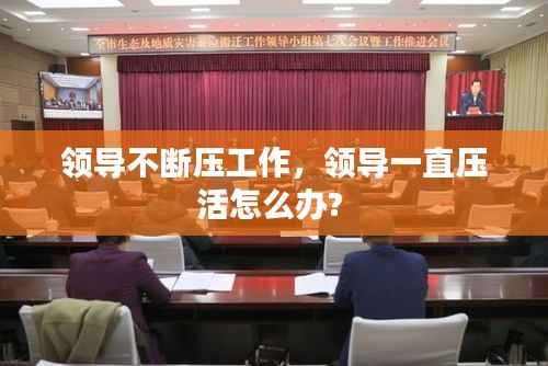 领导不断压工作，领导一直压活怎么办? 