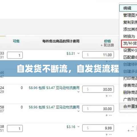 自发货不断流，自发货流程 
