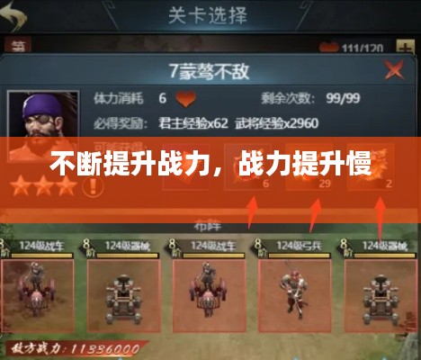 不断提升战力，战力提升慢 