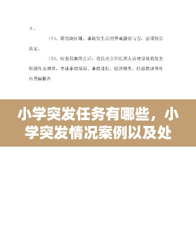 小学突发任务有哪些，小学突发情况案例以及处理 