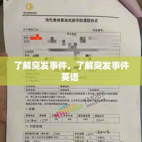 了解突发事件，了解突发事件英语 