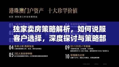 独家卖房策略解析，如何说服客户选择，深度探讨与策略部署