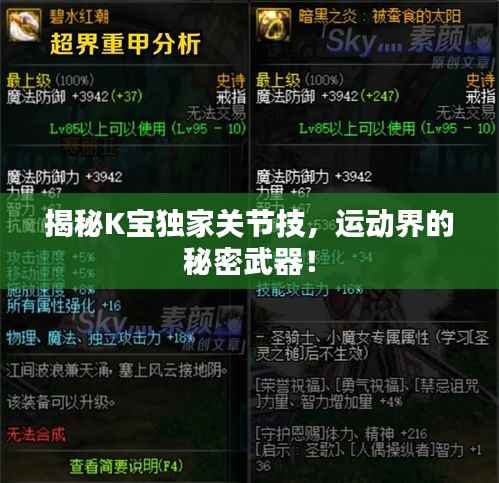 揭秘K宝独家关节技，运动界的秘密武器！