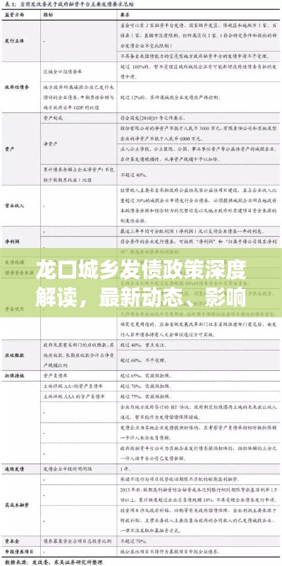 龙口城乡发债政策深度解读，最新动态、影响及启示