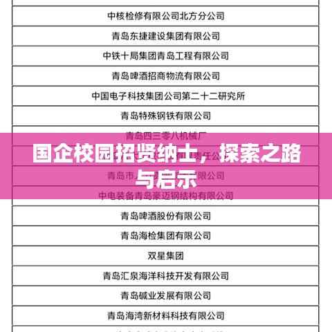 国企校园招贤纳士,探索之路与启示