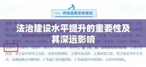 法治建设水平提升的重要性及其深远影响