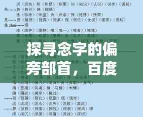 探寻念字的偏旁部首，百度知识解答