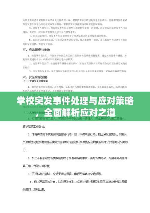 学校突发事件处理与应对策略，全面解析应对之道