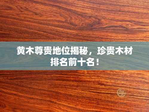 黄木尊贵地位揭秘，珍贵木材排名前十名！