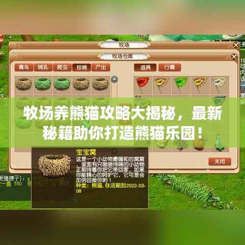 牧场养熊猫攻略大揭秘,最新秘籍助你打造熊猫乐园!