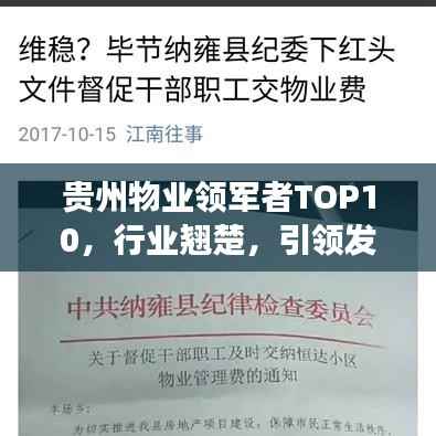 贵州物业领军者TOP10，行业翘楚，引领发展潮流