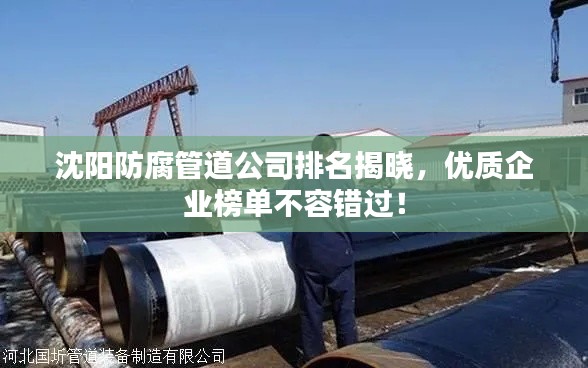 沈阳防腐管道公司排名揭晓，优质企业榜单不容错过！