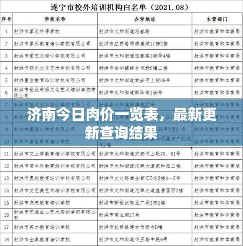 济南今日肉价一览表,最新更新查询结果