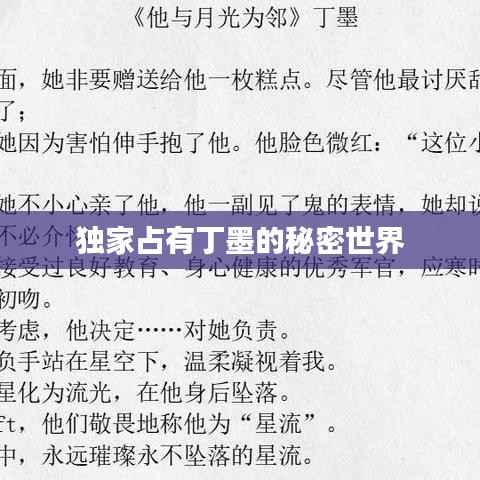 独家占有丁墨的秘密世界