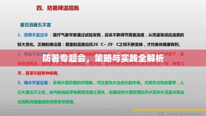 防暑专题会,策略与实践全解析
