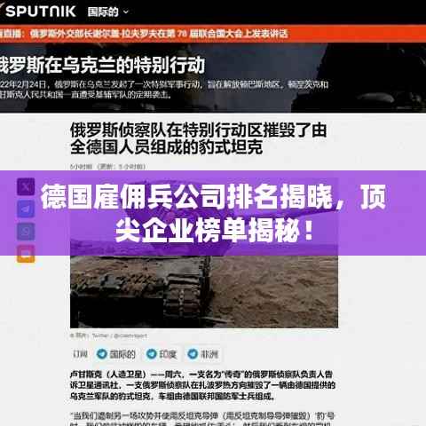 德国雇佣兵公司排名揭晓，顶尖企业榜单揭秘！