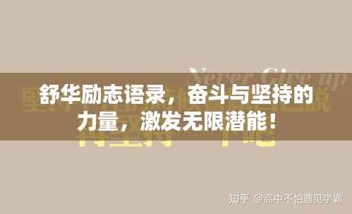 舒华励志语录，奋斗与坚持的力量，激发无限潜能！