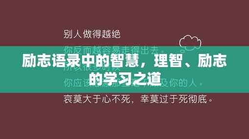 励志语录中的智慧，理智、励志的学习之道