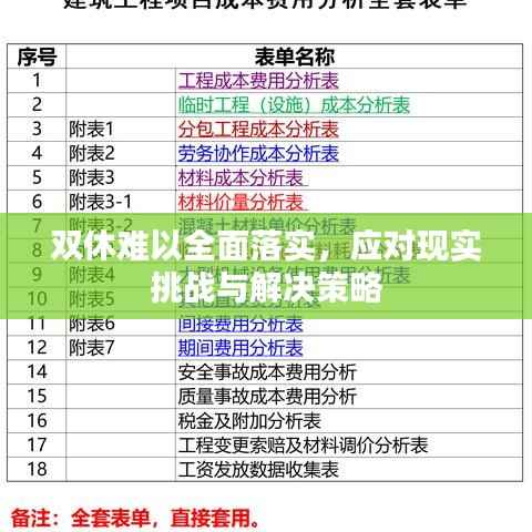 双休难以全面落实，应对现实挑战与解决策略